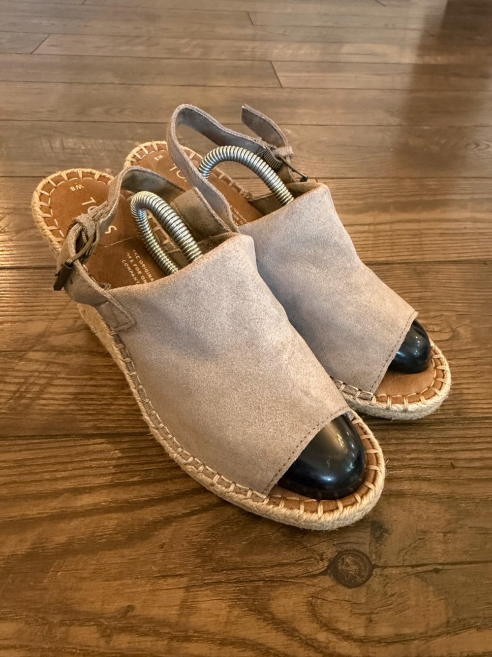 Women's Monica Taupe Suede Espadrille Slingback Wedges Size 8